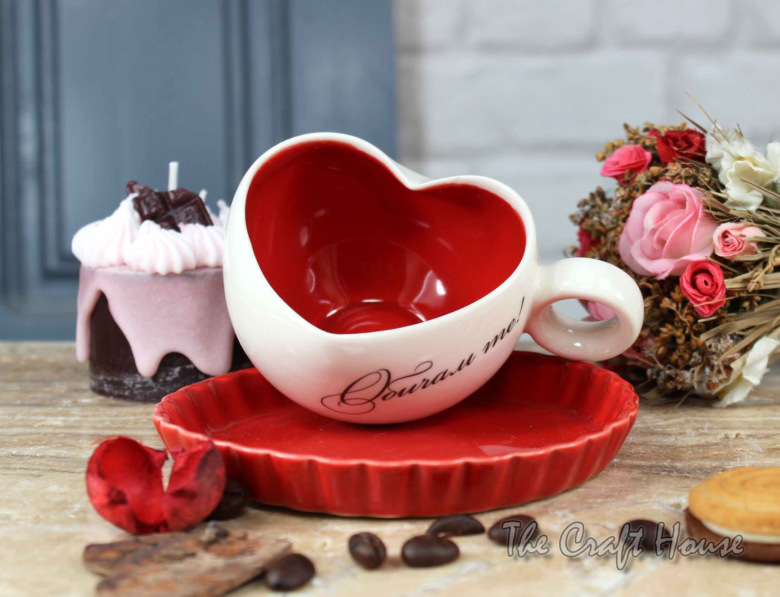 Coffee mug with saucer