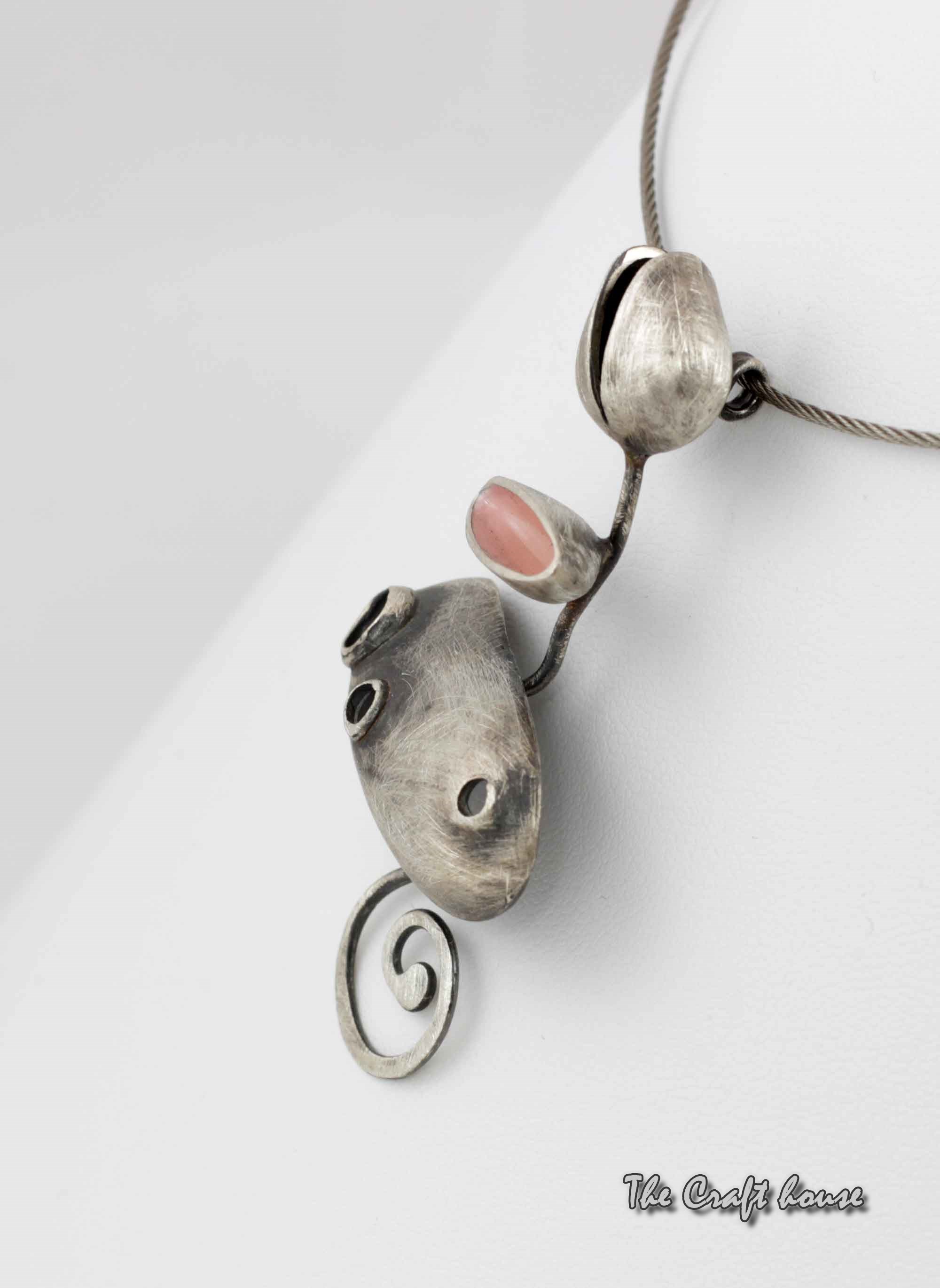 Silver necklace with color enamel - € (lv)