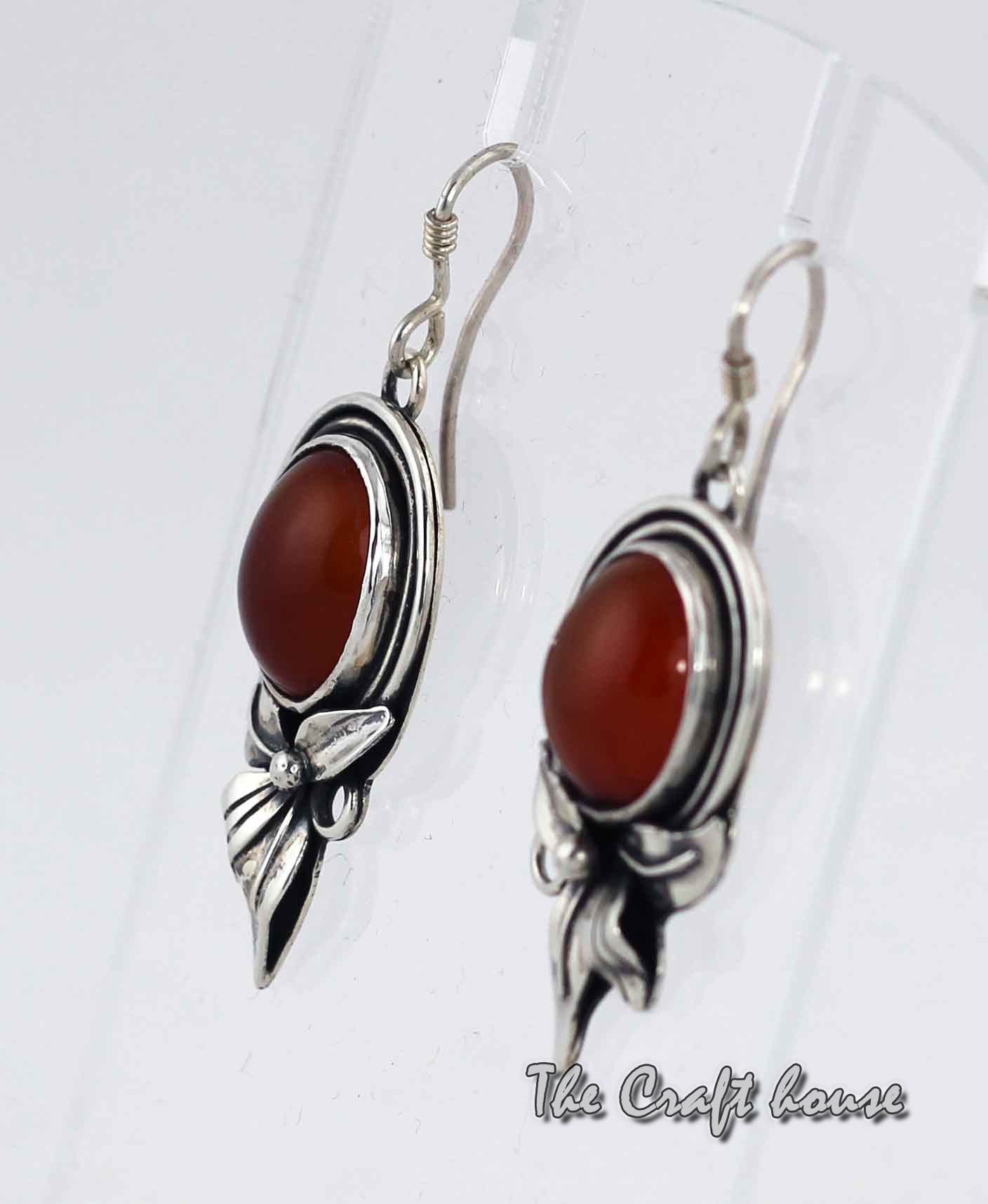Silver earrings with Carnelian