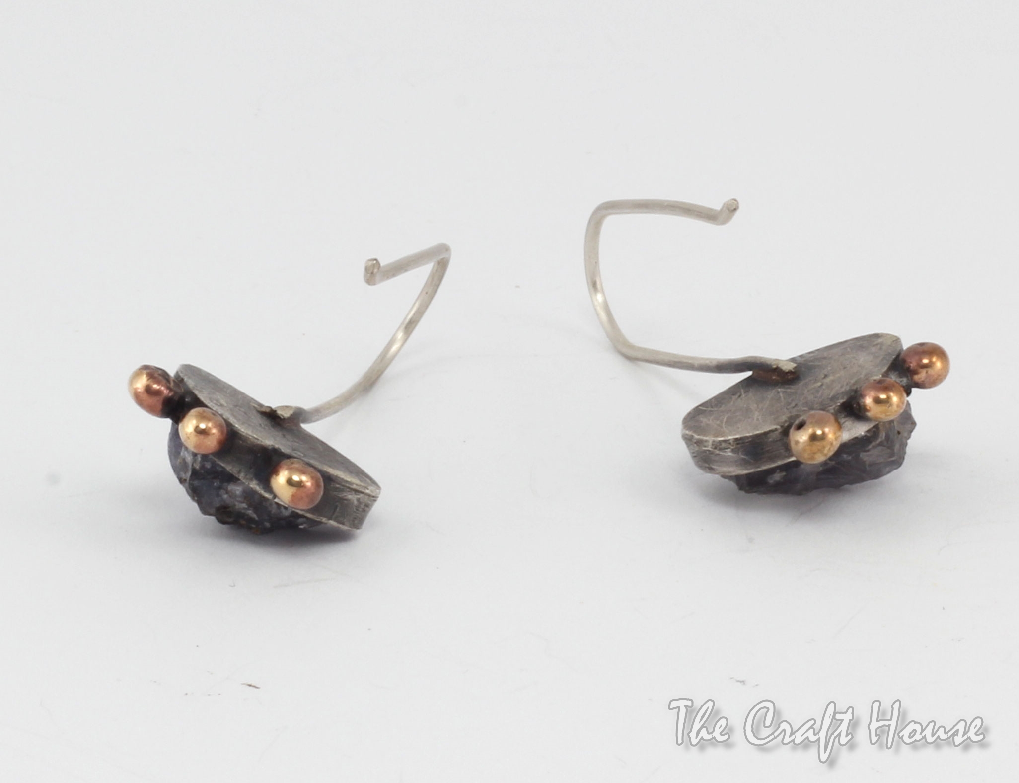 Silver earrings with Iolite