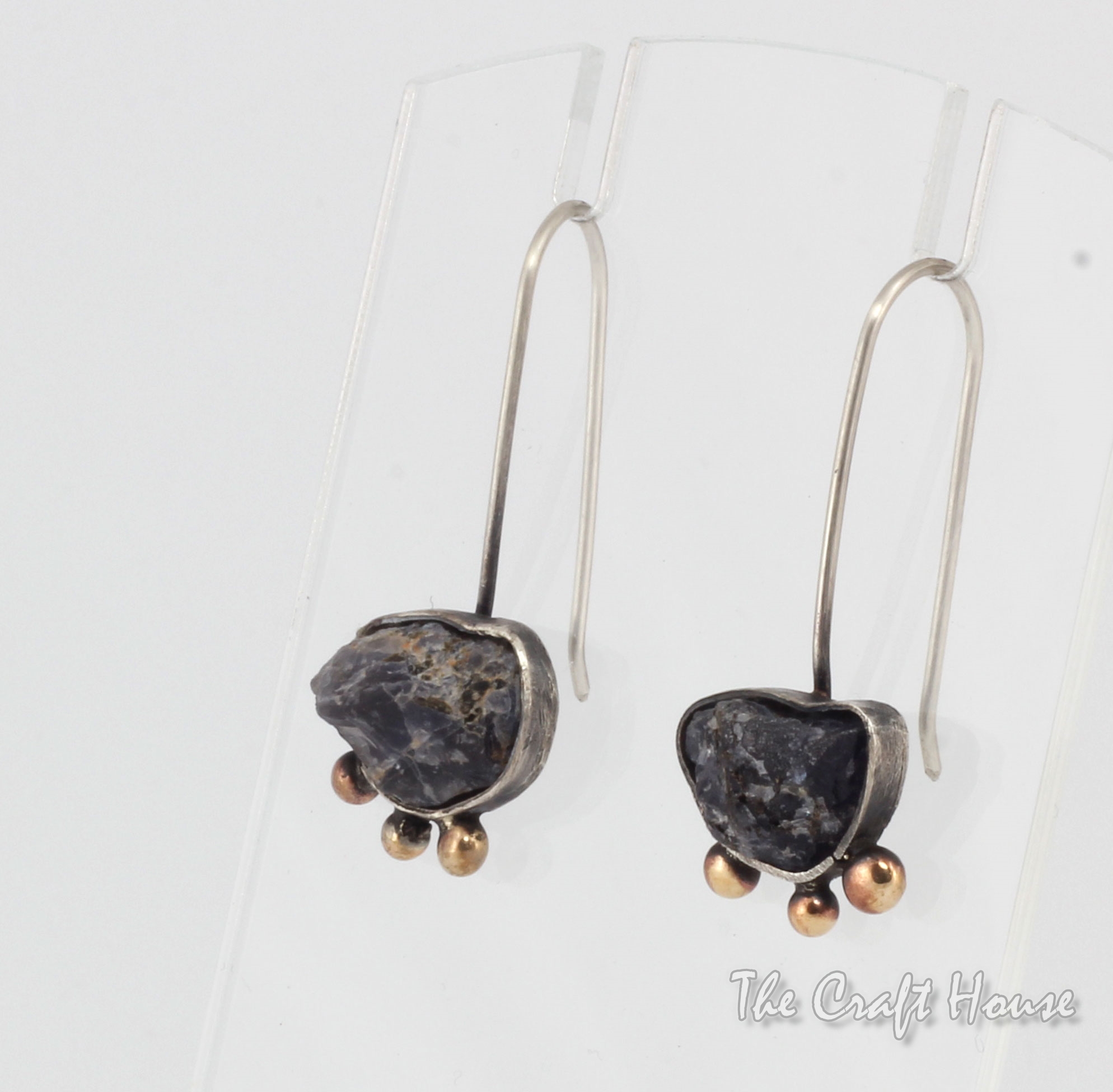 Silver earrings with Iolite