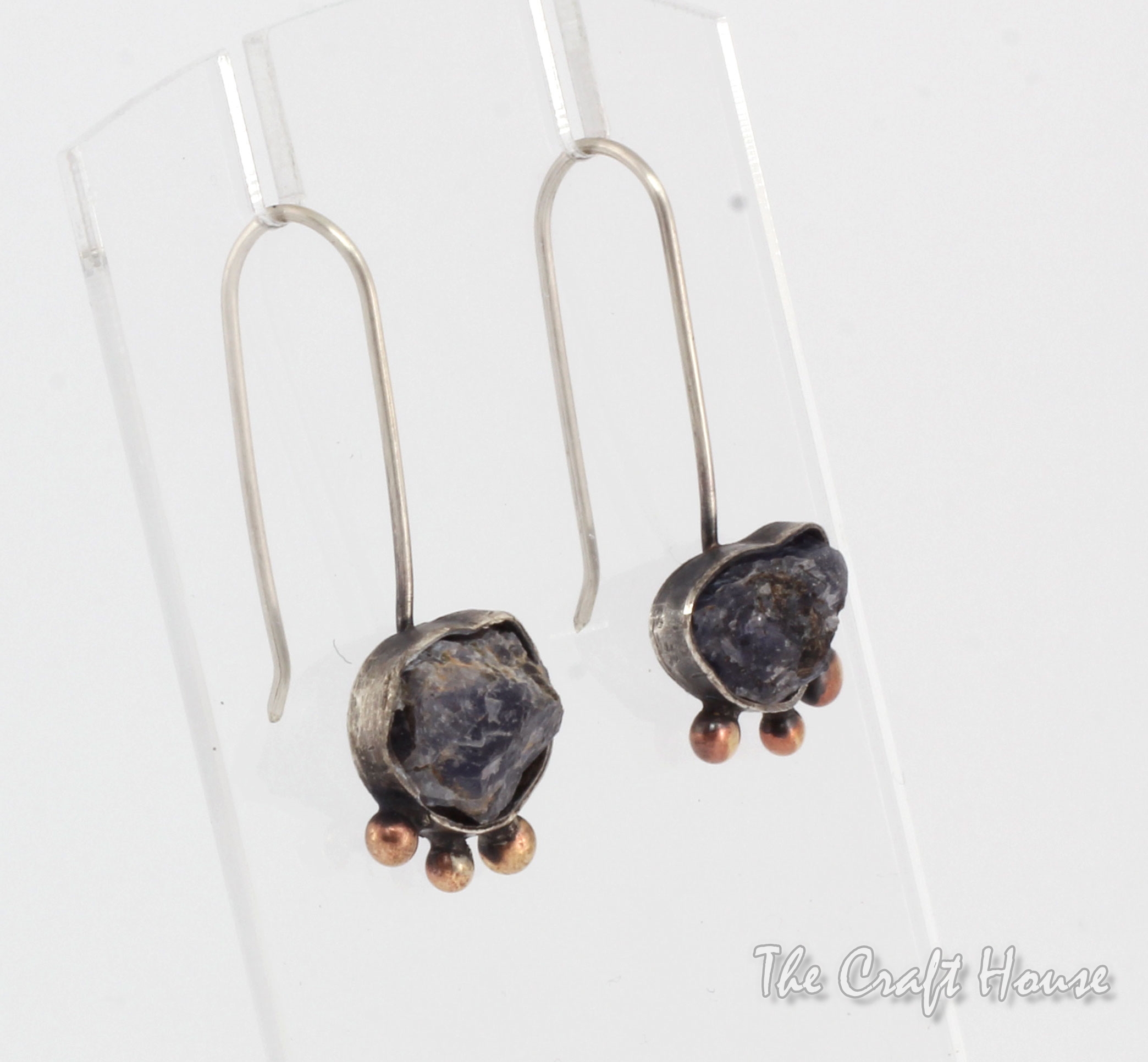Silver earrings with Iolite