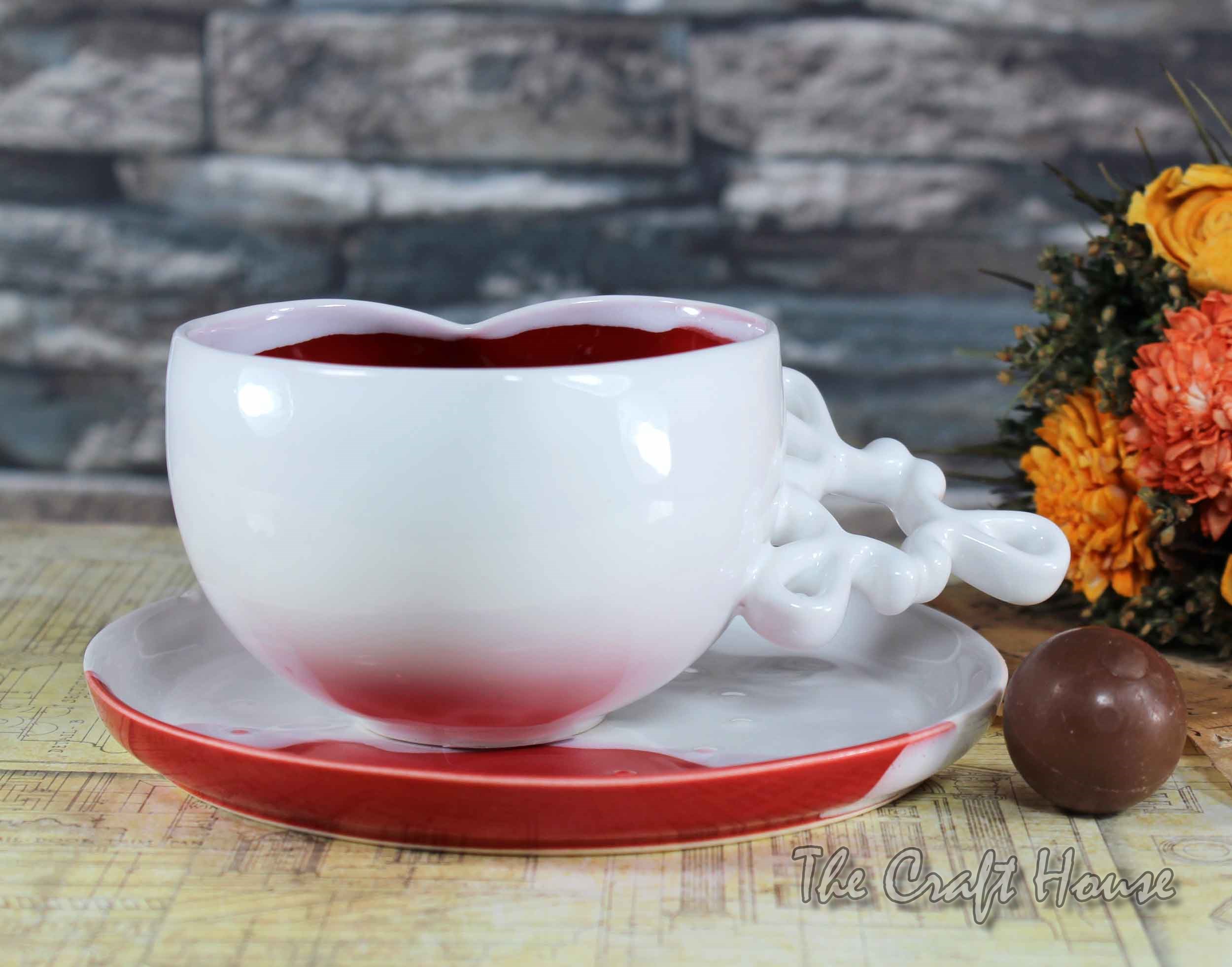 Coffee mug with saucer