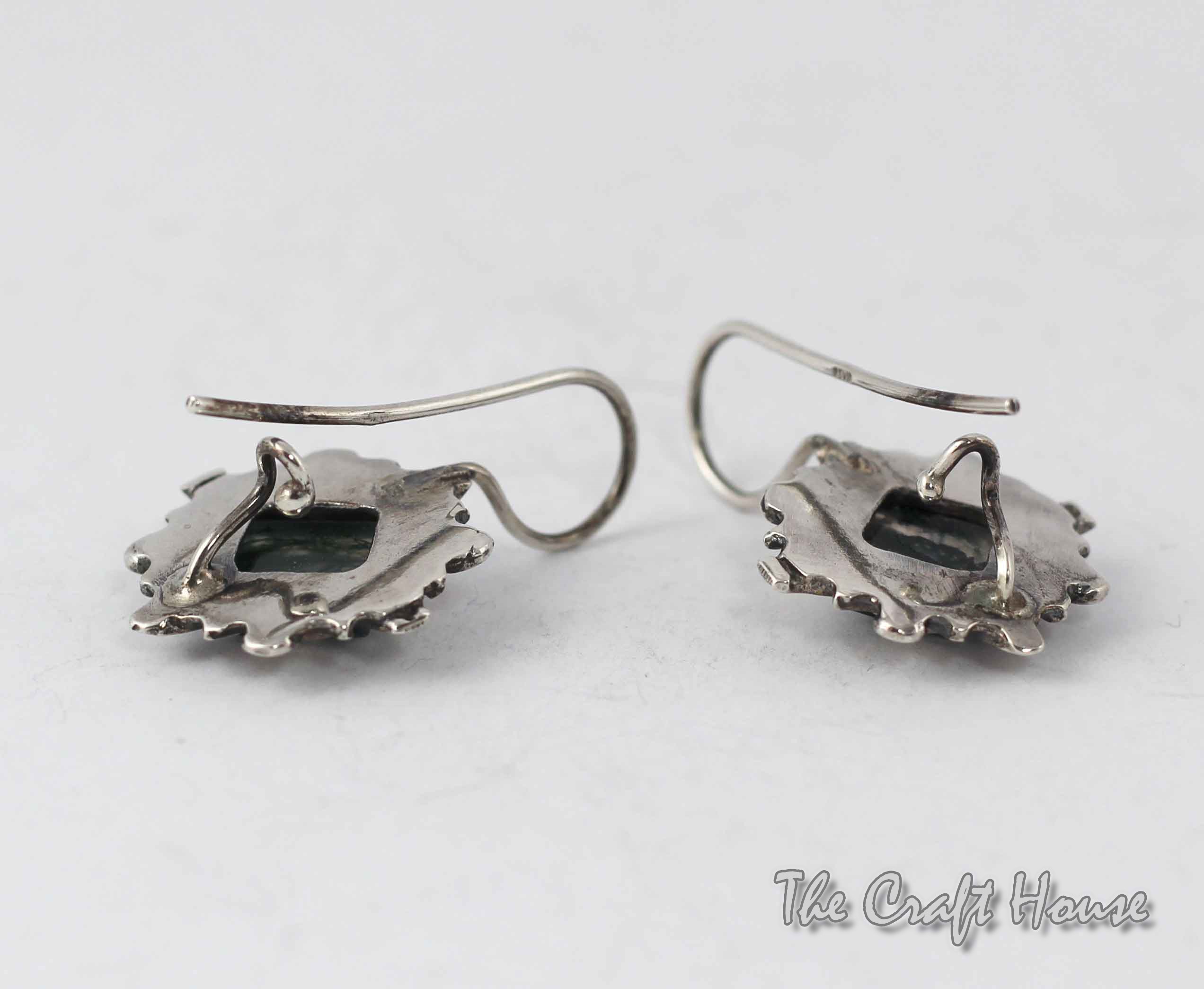 Silver filigree earrings with Jasper