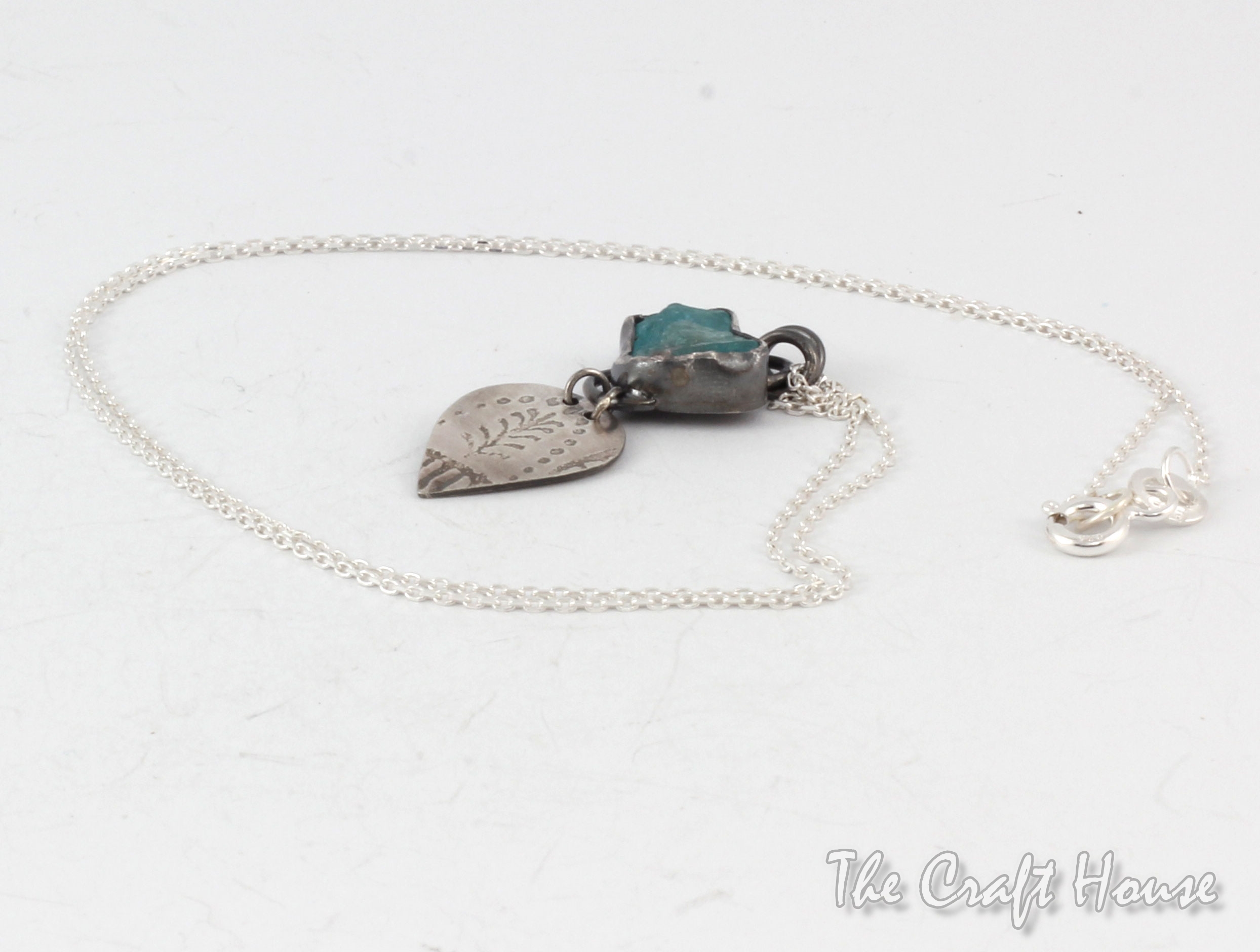 Silver necklace with Aquamarine