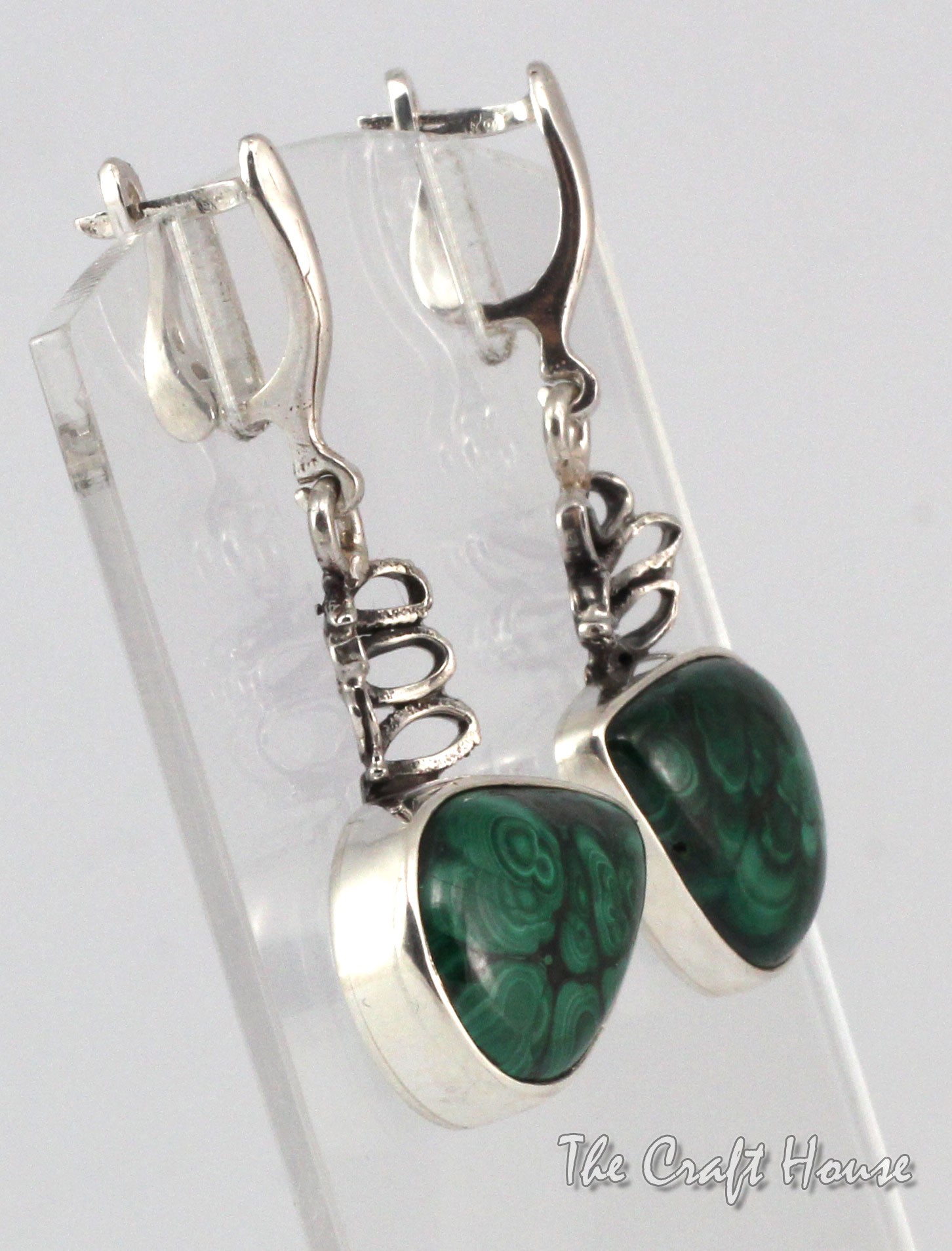Silver earrings with Malachite - 100.21 € (196 lv)