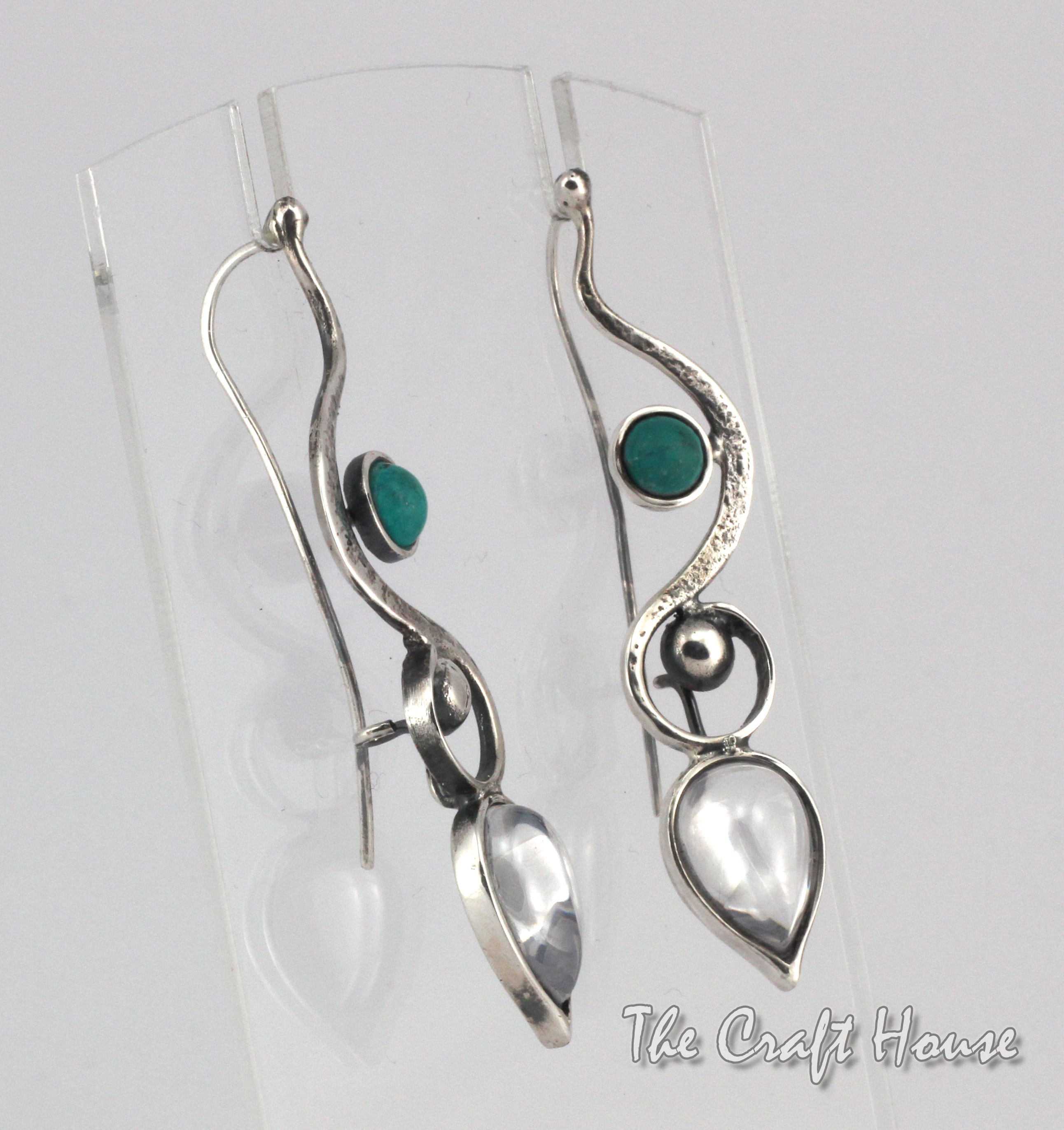 Earrings with Quartz and Turquoise - 102.26 € (200 lv)