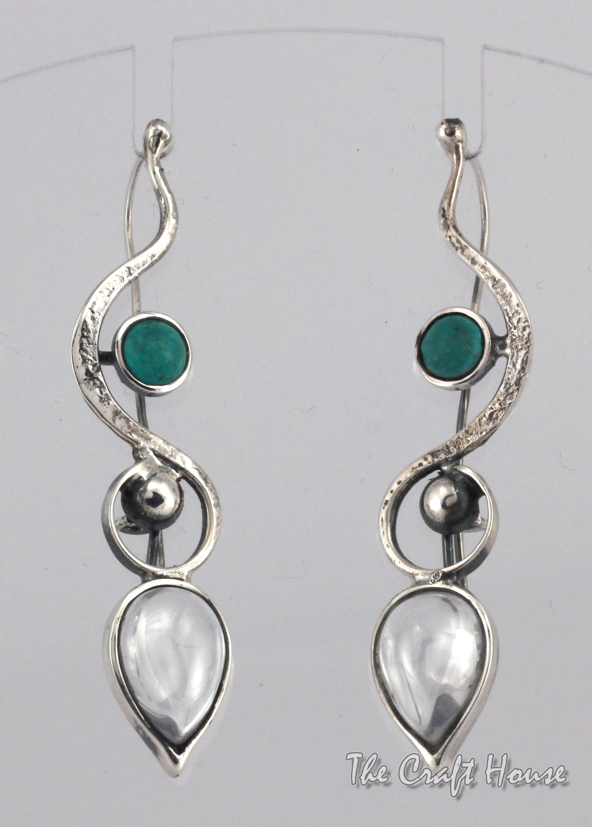 Earrings with Quartz and Turquoise - 102.26 € (200 lv)