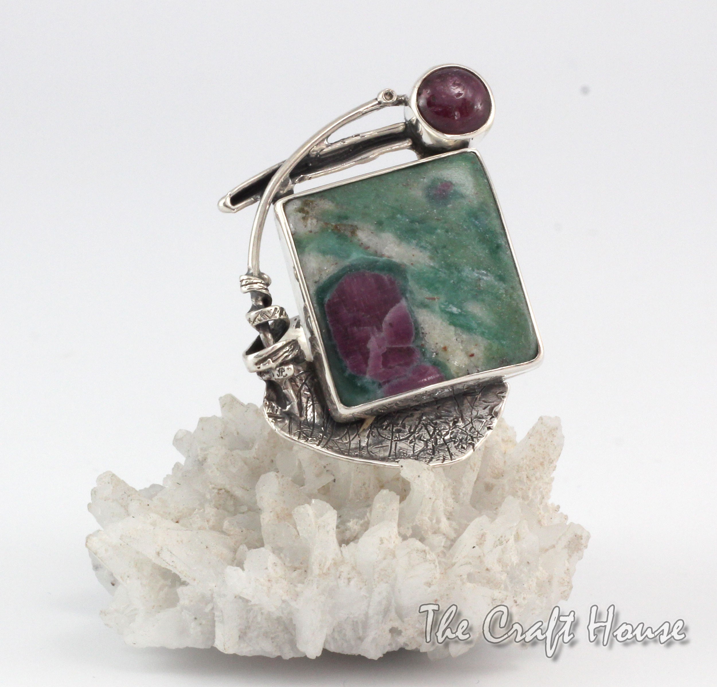 Silver ring with Zoisite with Ruby - € ( lv)