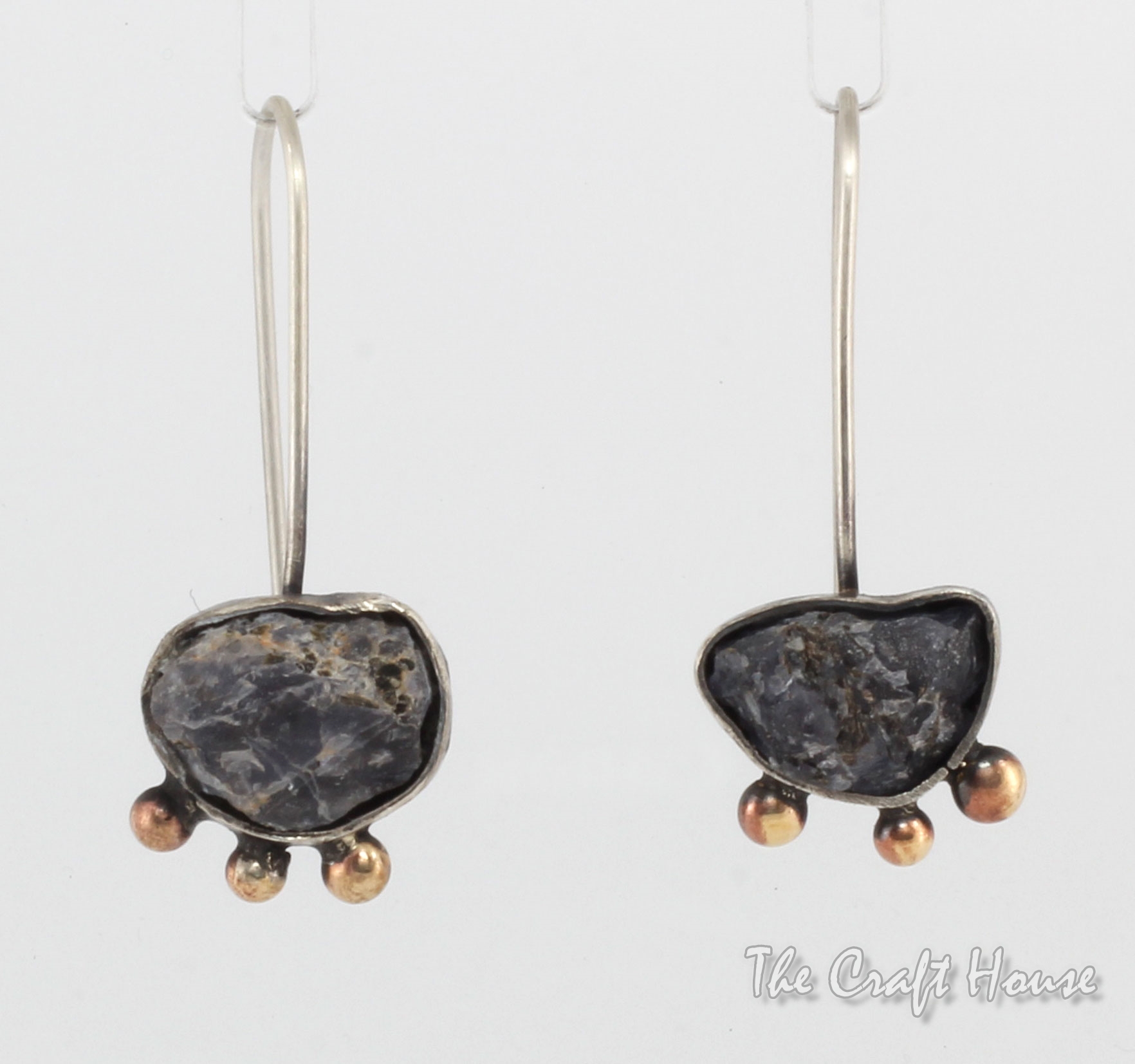 Silver earrings with Iolite
