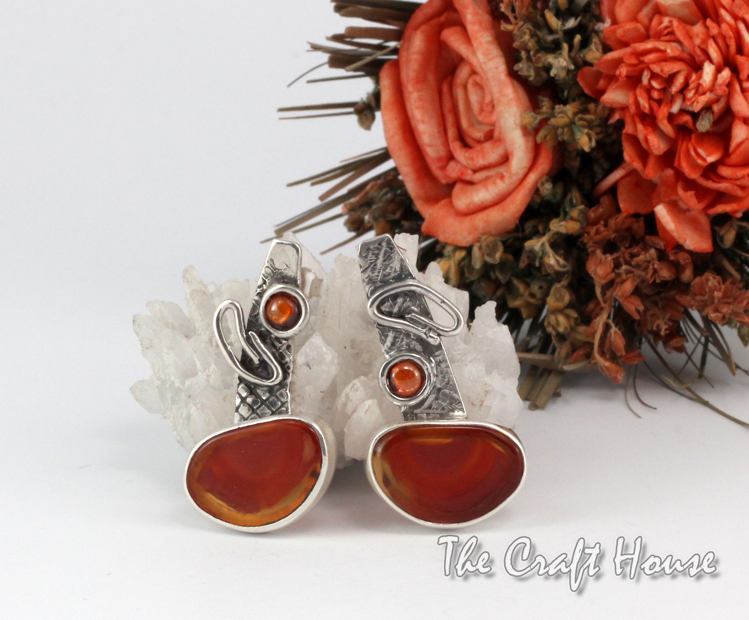 Silver earrings with Carnelian - € ( lv)