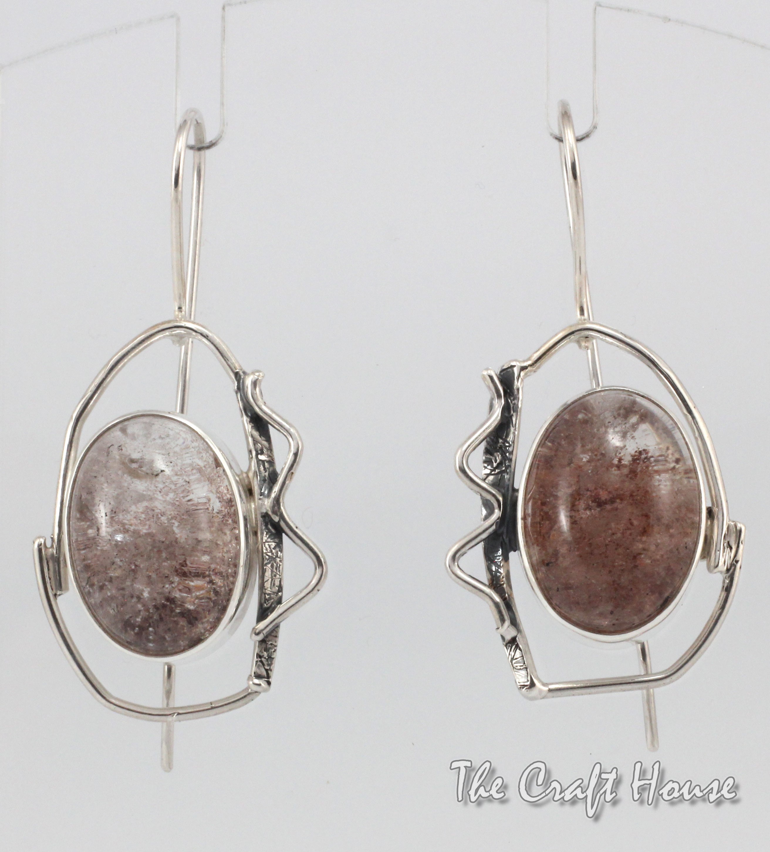 Sterling silver earrings with Lodolite Quartz - € ( lv)