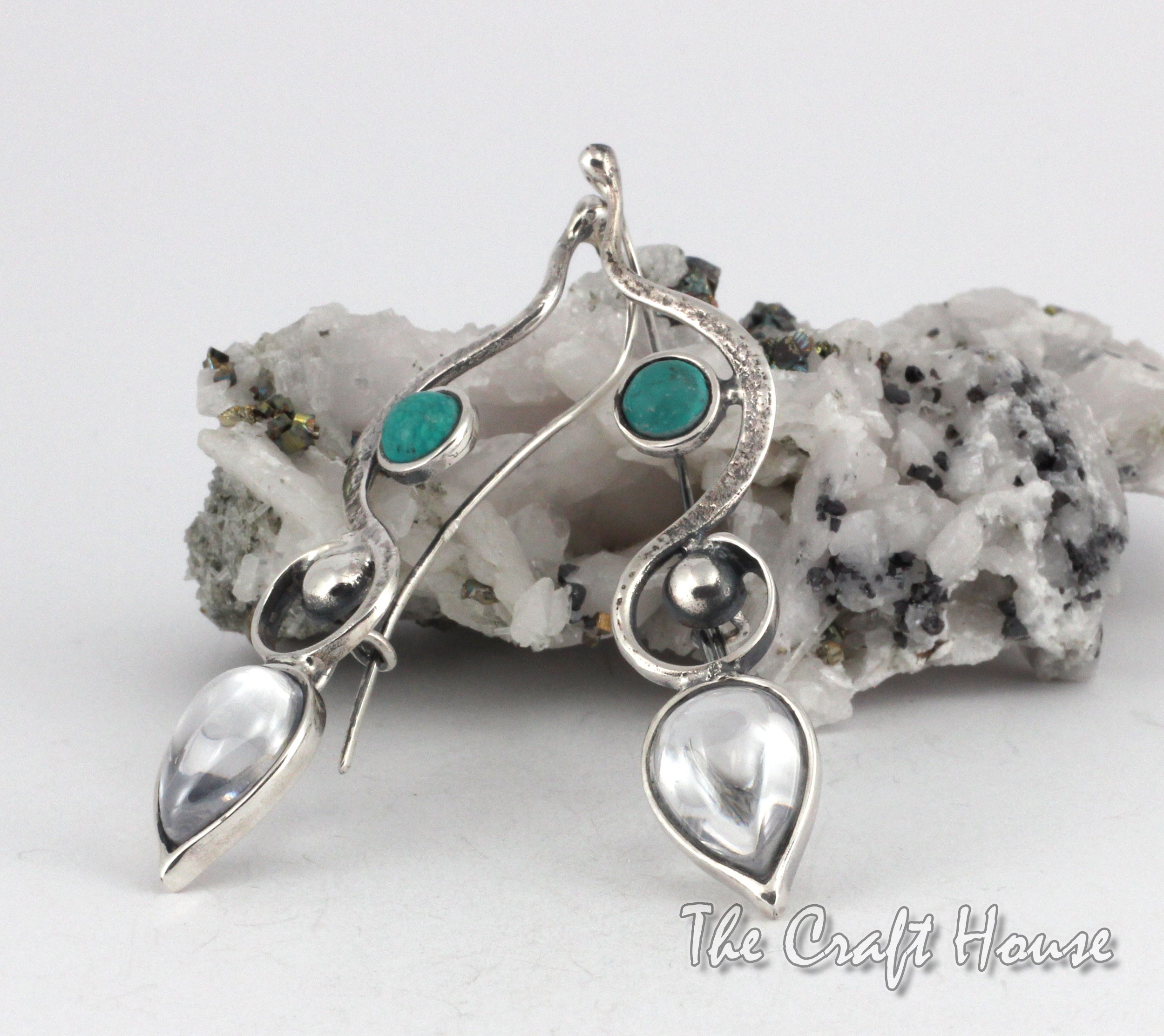 Earrings with Quartz and Turquoise - 102.26 € (200 lv)