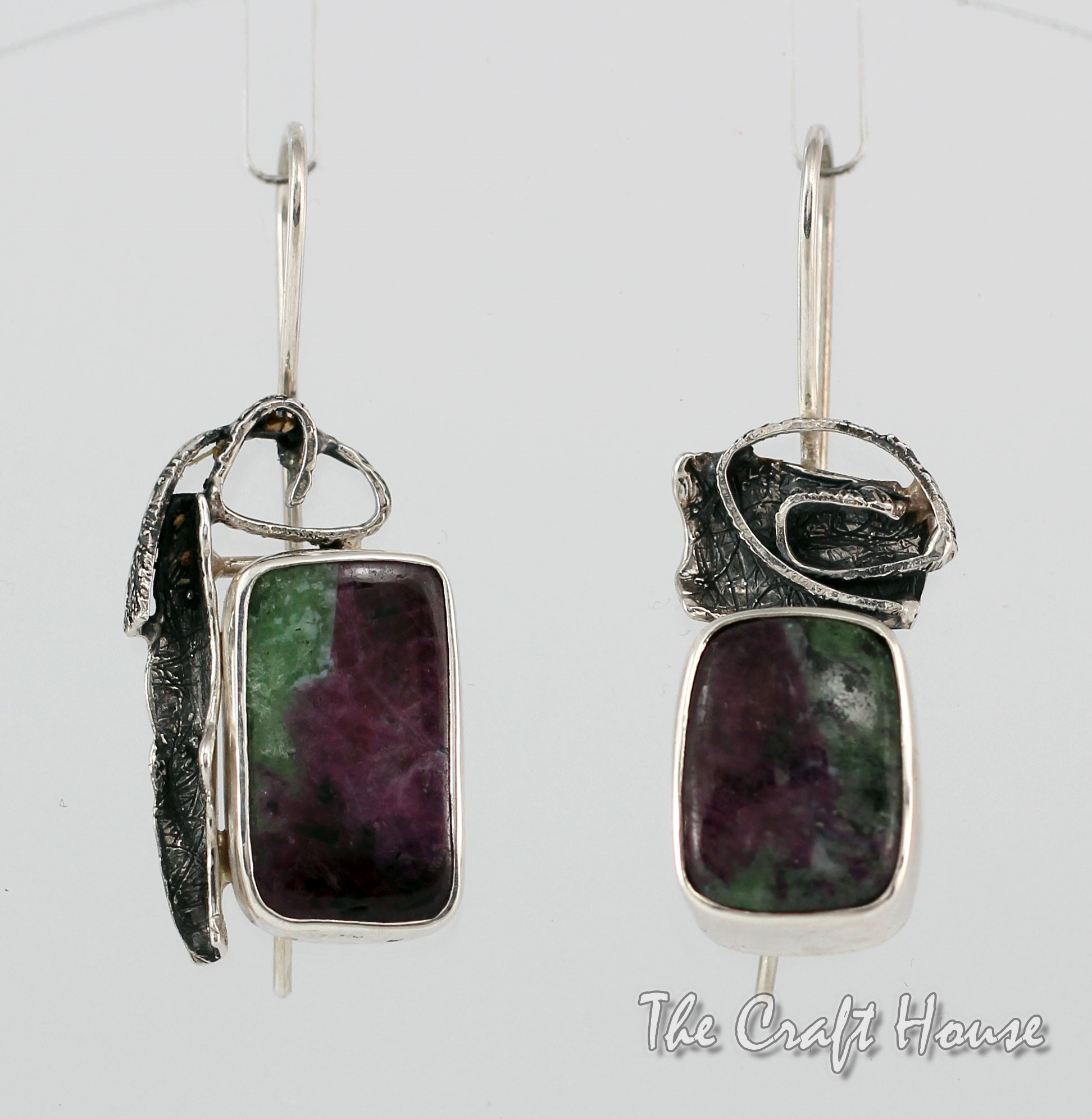 Silver earrings with Zoisite with Ruby - € ( lv)