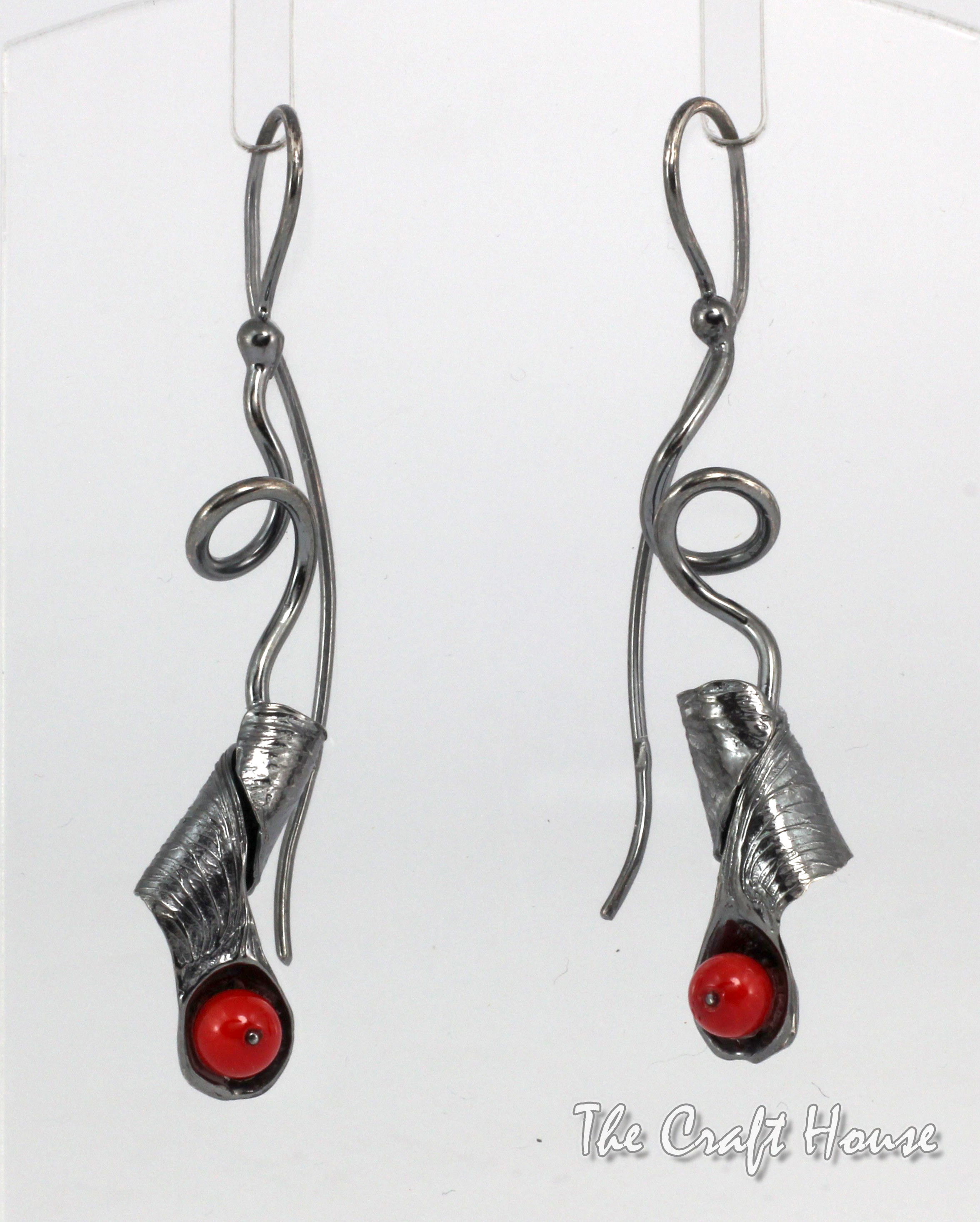 Silver earrings with Coral - € ( lv)