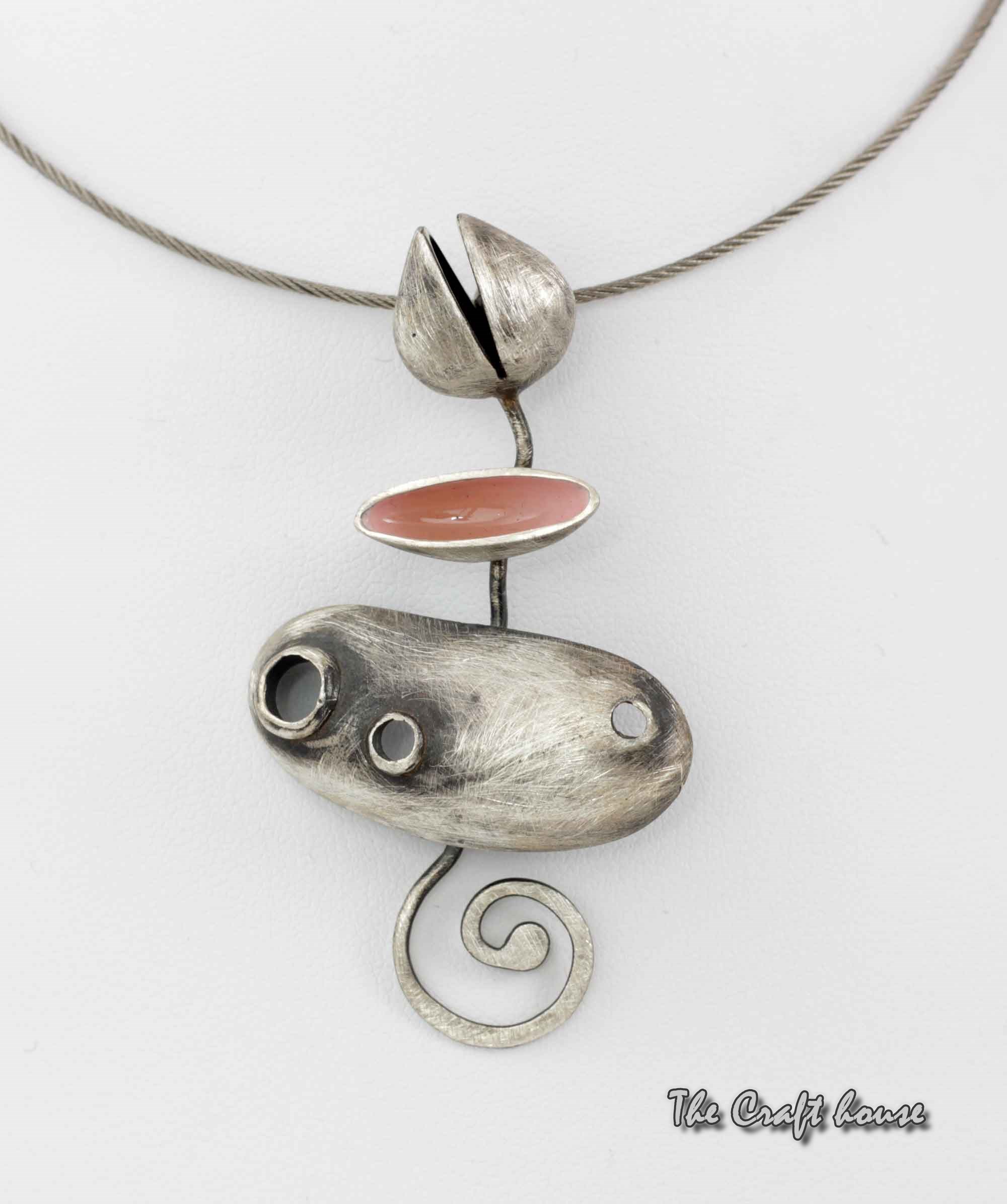 Silver necklace with color enamel - € (lv)