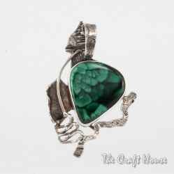 Silver pendant with Malachite  - € ( lv)