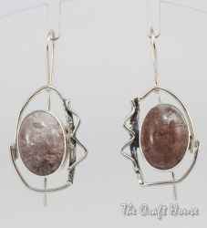 Sterling silver earrings with Lodolite Quartz - € ( lv)
